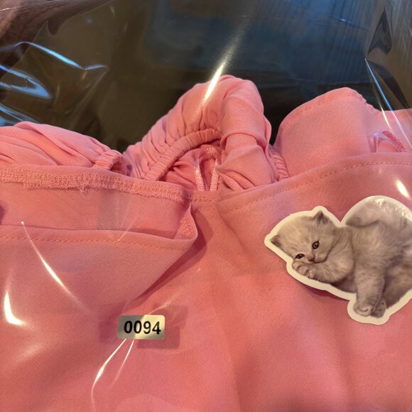 Ambercrombie & Fitch Pink Formal Dress Size Large Y2K Cap Sleeves Lined - Picture 11 of 11